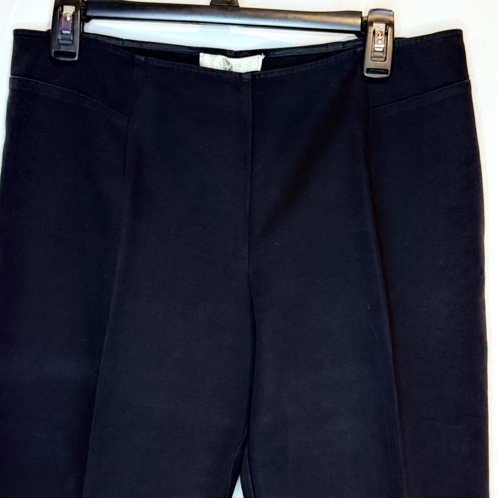 Chicos Navy Blue Straight Leg Stretch Cotton Trousers Pants Size 1.5 Womens - Picture 3 of 6